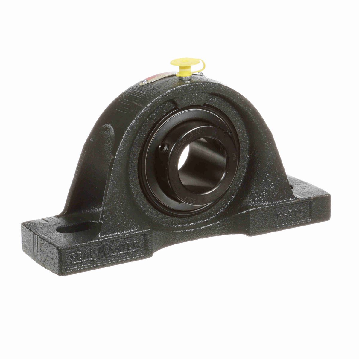 Sealmaster Mounted Cast Iron Two Bolt Pillow Block Ball Bearing - 52100 Bearing Steel, Black Oxided - Setscrew Lock - MP-307