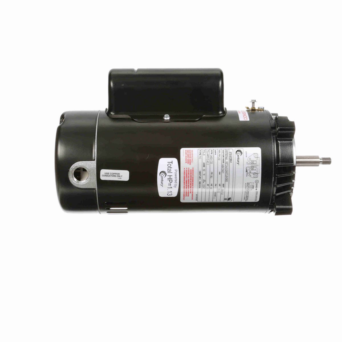 Century Pool Pump Motor, .75/.10 HP, 1 Ph, 60 Hz, 230 V, 3600 RPM, 56J Frame, ODP - STS1072RV1