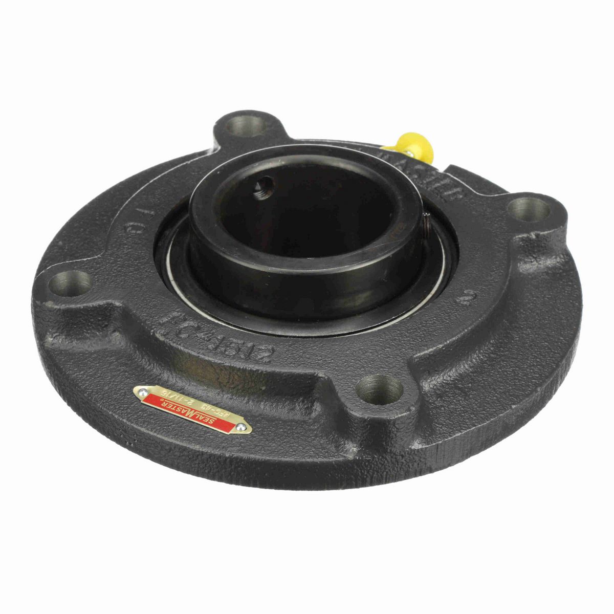 Sealmaster Mounted Cast Iron Flange Cartridge Ball Bearing - 52100 Bearing Steel, Black Oxided - Setscrew Lock - MFC-43
