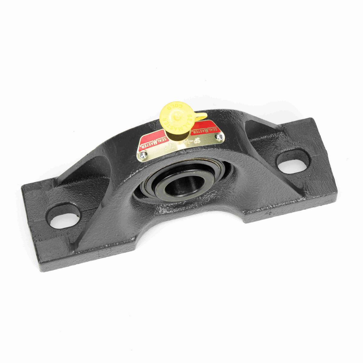Sealmaster Mounted Cast Iron Two Bolt Pillow Block Ball Bearing - 52100 Bearing Steel, Black Oxided - Setscrew Lock - SP-14