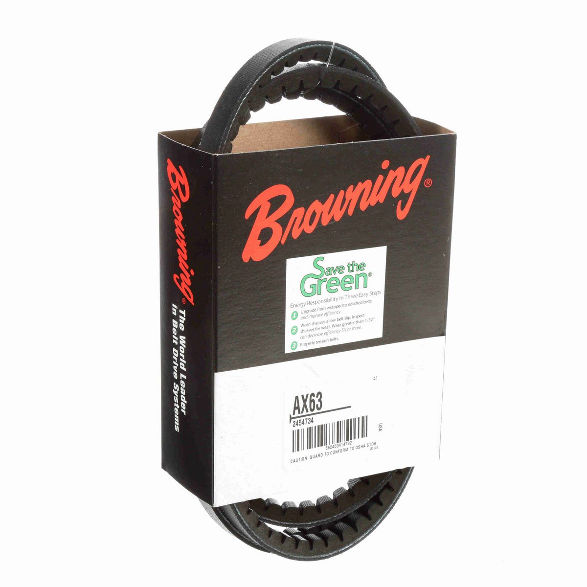Browning EPDM Notched Belt 98% Efficient - AX63