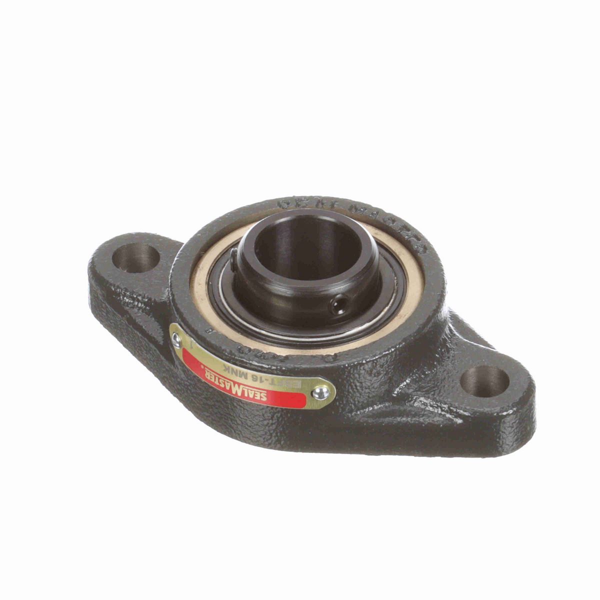 Sealmaster Mounted Cast Iron Two Bolt Flange Ball Bearing - 52100 Bearing Steel, Black Oxided - Setscrew Lock - High Temperature - ESFT-16 MNK