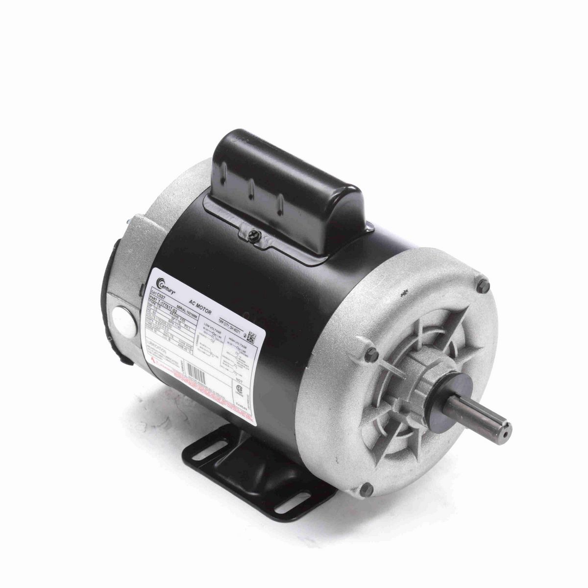 Century General Purpose Farm Duty Motor, 1/3 HP, 1 Ph, 60 Hz, 115/208-230 V, 1200 RPM, K56 Frame, TENV - C027