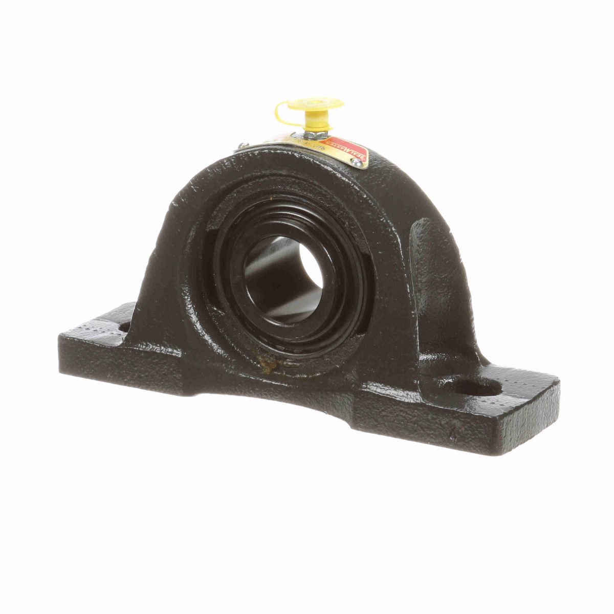 Sealmaster Mounted Cast Iron Two Bolt Pillow Block Ball Bearing - 52100 Bearing Steel, Black Oxided - Setscrew Lock - NP-18C