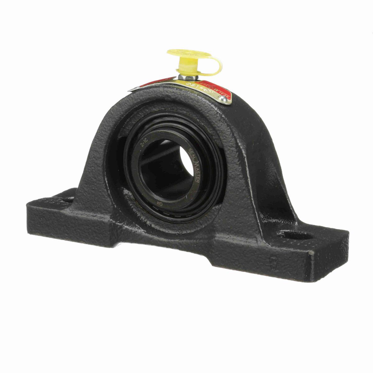 Sealmaster Mounted Cast Iron Two Bolt Pillow Block Ball Bearing - 52100 Bearing Steel, Black Oxided - Setscrew Lock - NP-16C