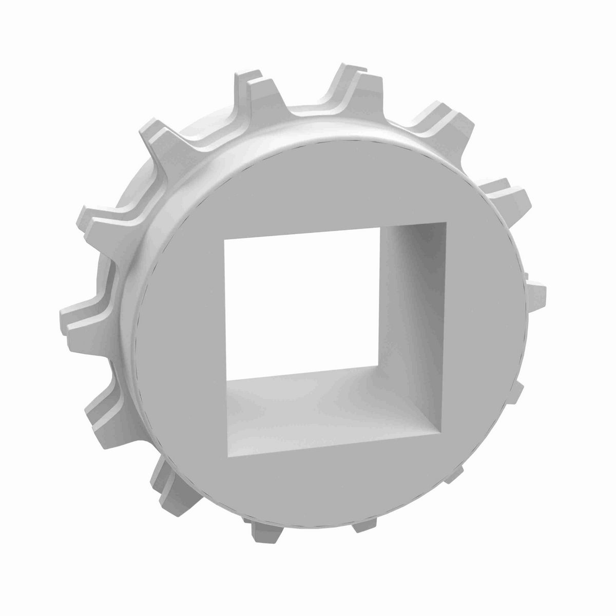 Rexnord 8500 Series Solid One Piece Machined UHMWPE Sprocket with 14 Teeth and a 1in Square Bore - 114-3593-1