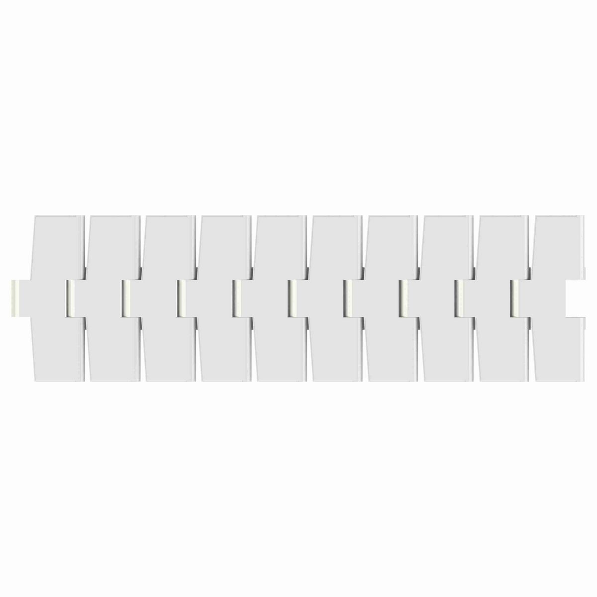 Rexnord 879TAB Side-flexing Solid Top, Material: Silver Platinum Series, Width: 4.5in, Pitch: 1.5in - 81430462