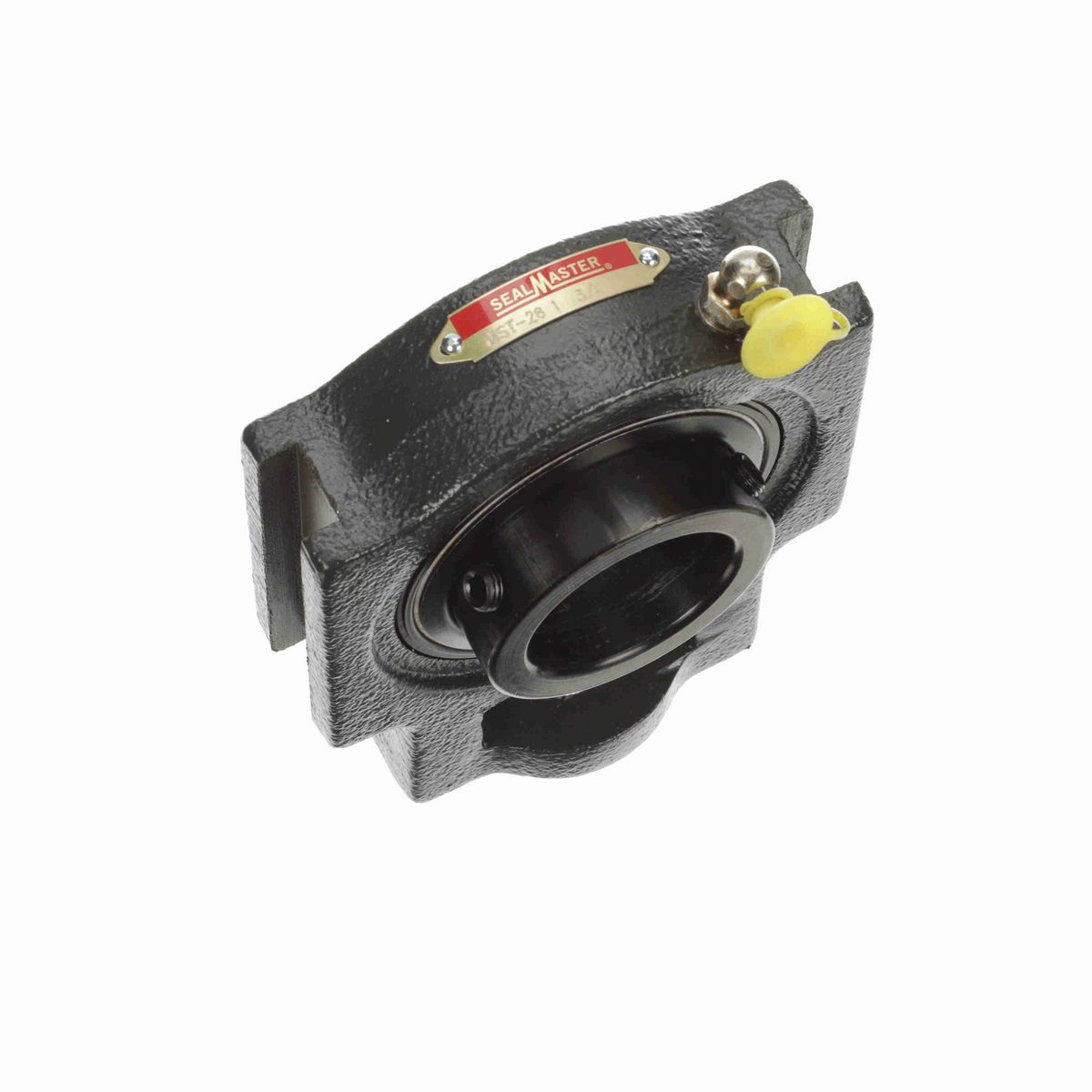 Sealmaster Mounted Cast Iron Wide Slot Take Up Ball Bearing - 52100 Bearing Steel, Black Oxided - Setscrew Lock - MST-28