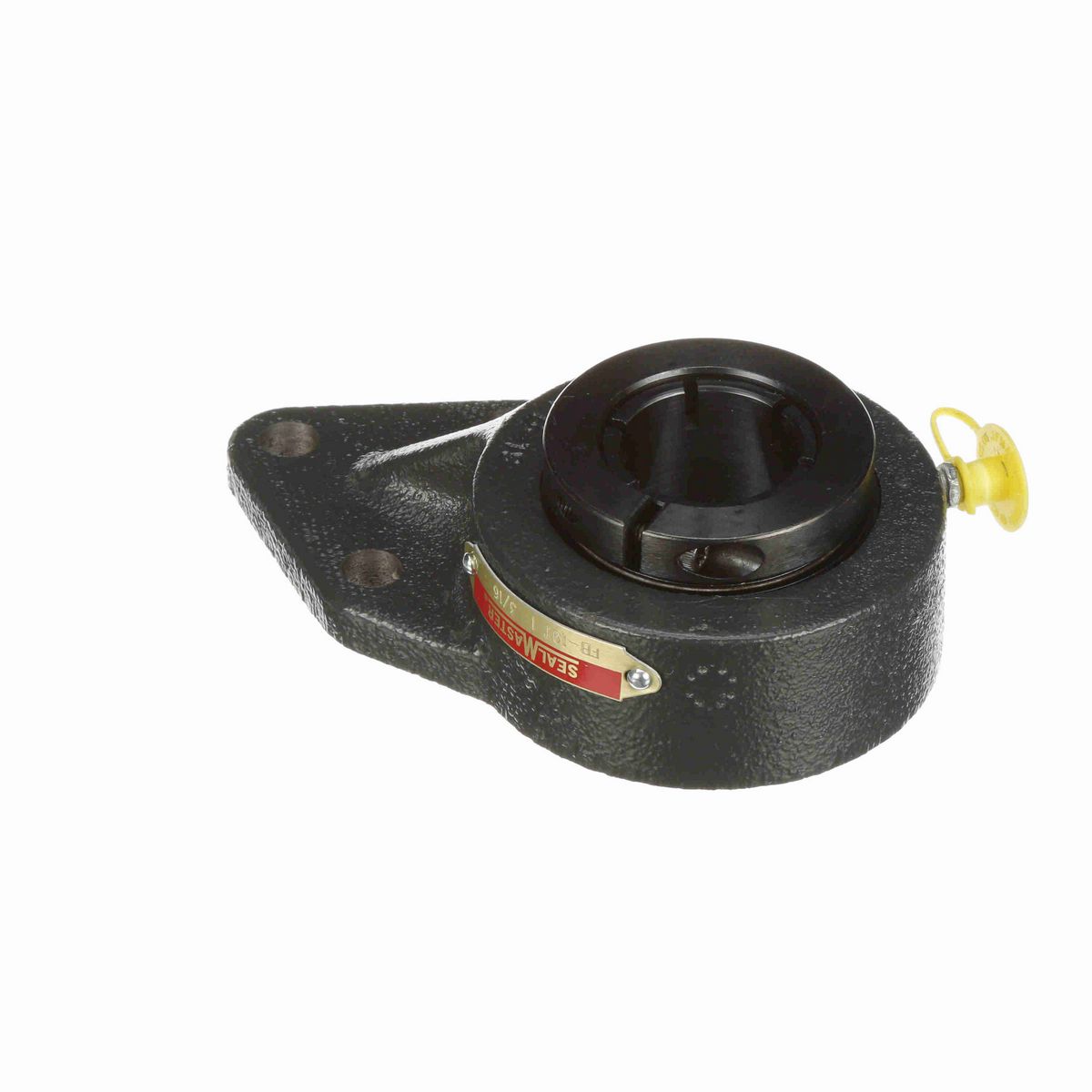 Sealmaster Mounted Cast Iron Three Bolt Flange Bracket Ball Bearing - 52100 Bearing Steel, Black Oxided - Concentric Lock - FB-19T