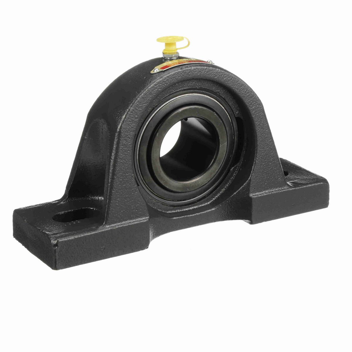 Sealmaster Mounted Cast Iron Two Bolt Pillow Block Ball Bearing - 52100 Bearing Steel, Black Oxided - Setscrew Lock - MP-28