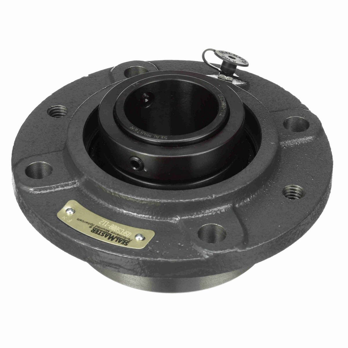 Sealmaster Mounted Cast Iron Piloted Flange Spherical Roller - 52100 Bearing Steel, Black Oxided - Collar Mount Lock - USFC5000-112