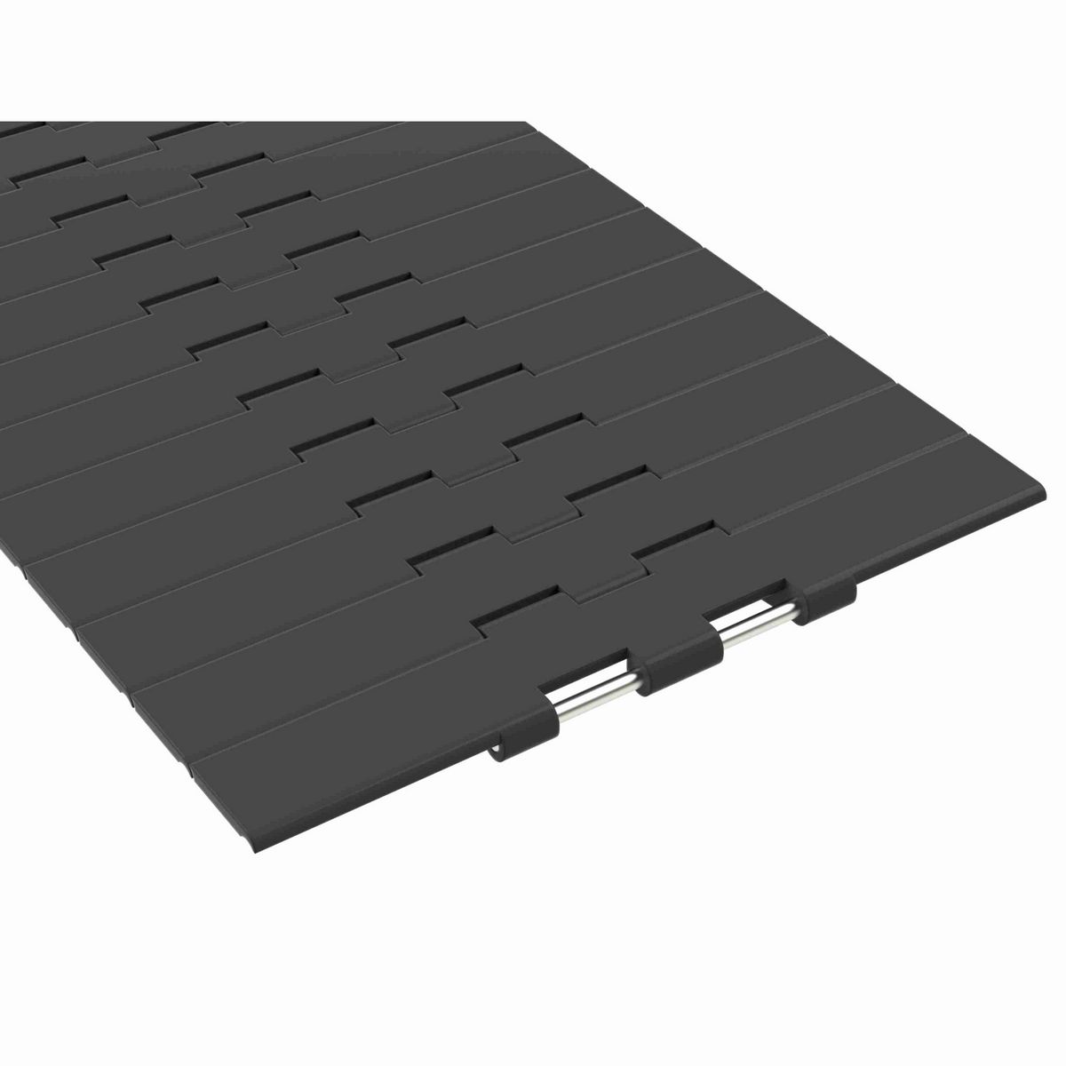 Rexnord 821 Straight Running Solid Top, Material: Black Anti-Static, Width: 12in, Pitch: 1.5in - 81414103