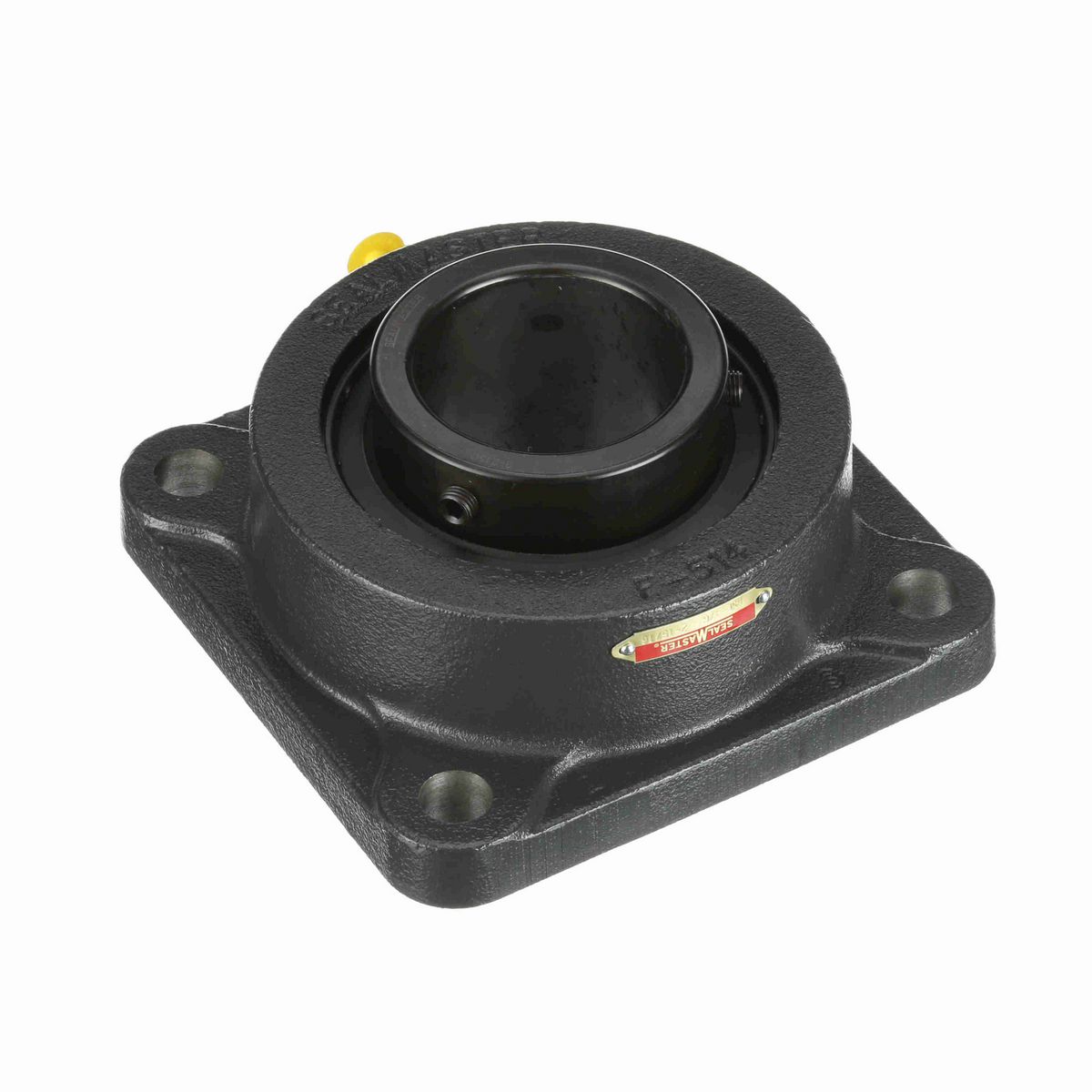 Sealmaster Mounted Cast Iron Four Bolt Flange Ball Bearing - 52100 Bearing Steel, Black Oxided - Setscrew Lock - MSF-47C