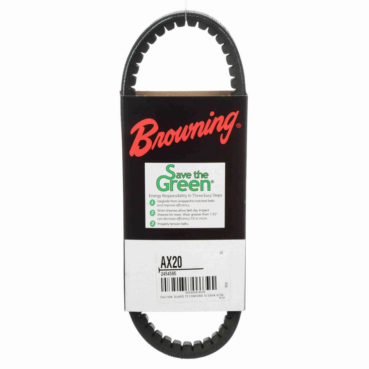 Browning EPDM Notched Belt 98% Efficient - AX20