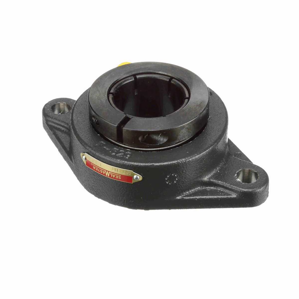 Sealmaster Mounted Cast Iron Two Bolt Flange Ball Bearing - 52100 Bearing Steel, Black Oxided - Concentric Lock - SFT-31T