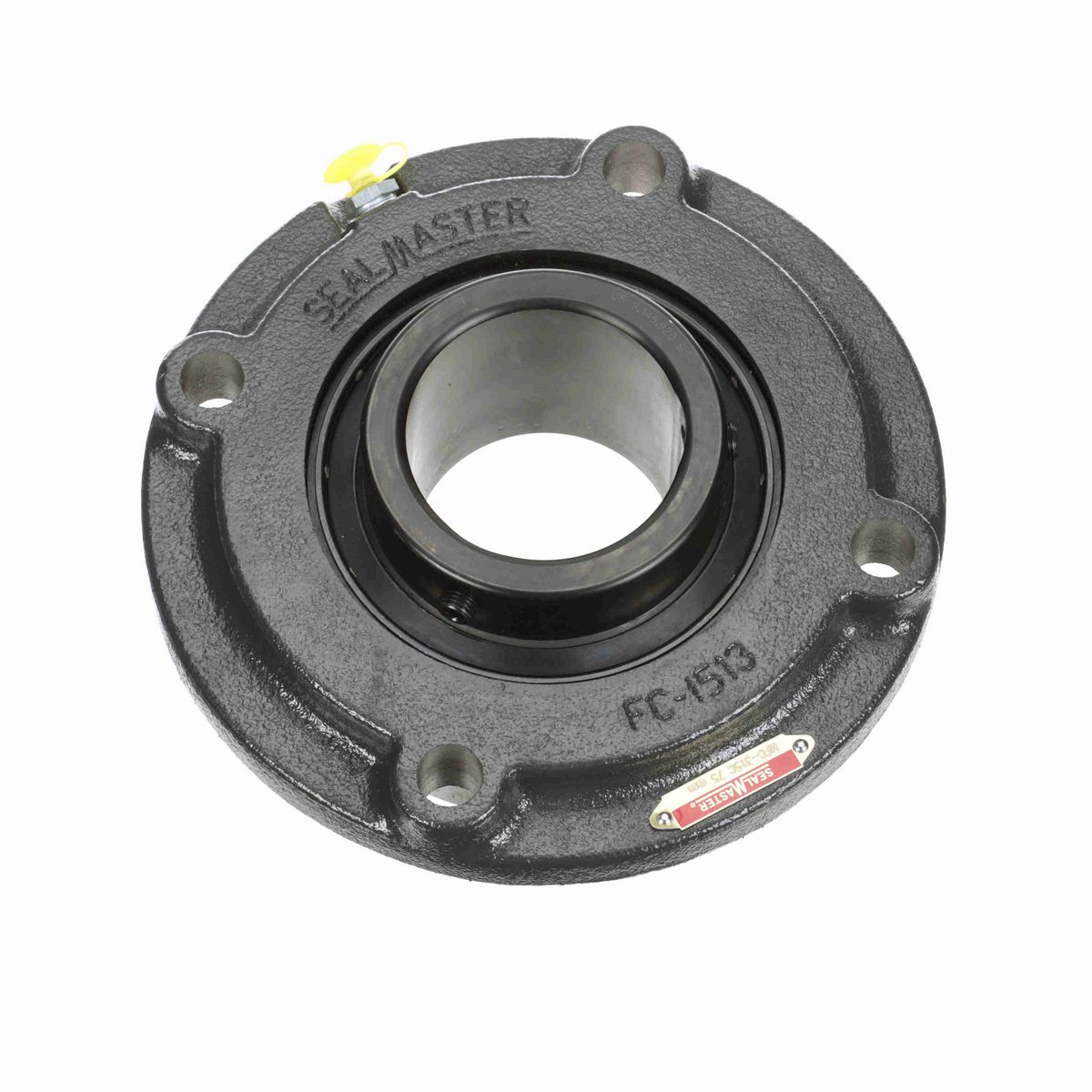 Sealmaster Mounted Cast Iron Flange Cartridge Ball Bearing - 52100 Bearing Steel, Black Oxided - Setscrew Lock - MFC-315C