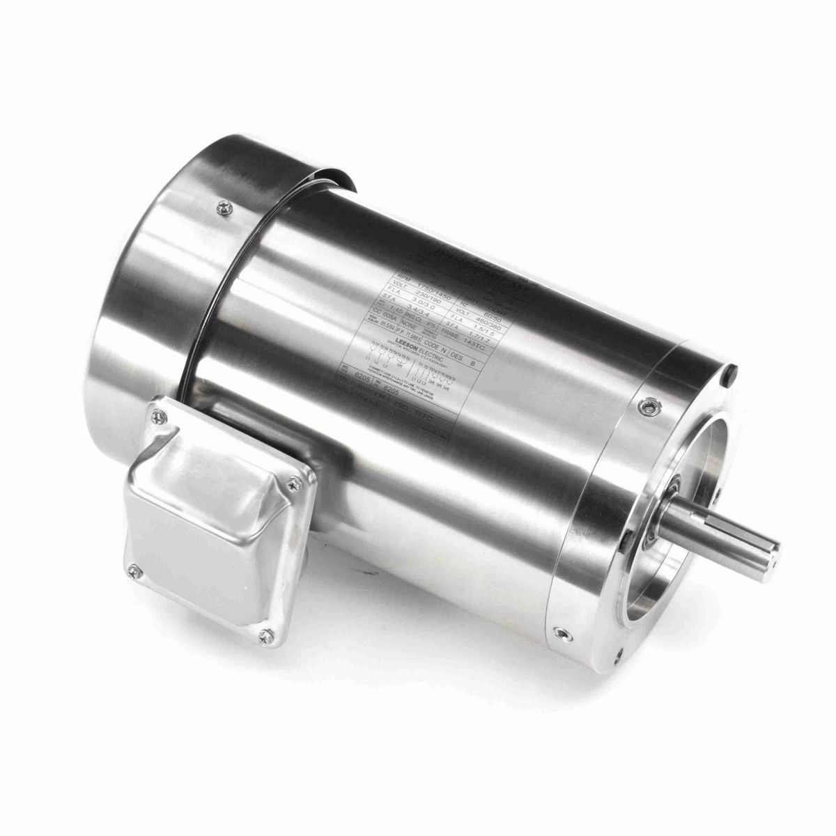 LEESON SST Duck™ General Purpose Motor, 1 & 0.75 HP, 3 Ph, 60 & 50 Hz, 208-230/460 & 190/380 V, 1800 & 1500 RPM, 143TC Frame, TEFC - 191565.00
