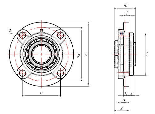 Подшипниковый узел ASK type UKFC 200-H, UKF 205-H [900405]