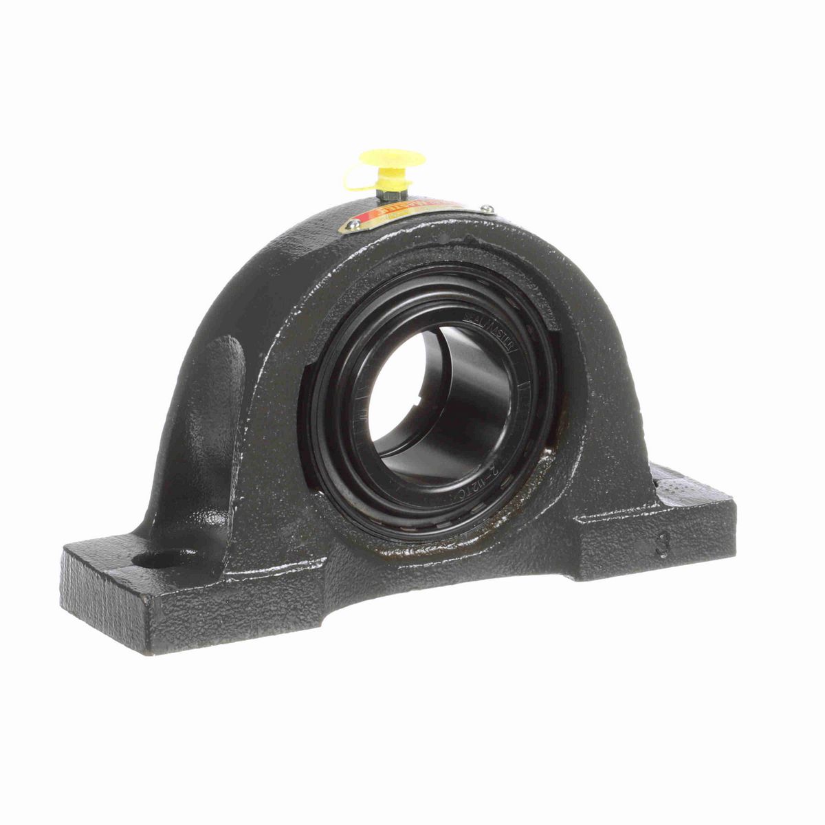 Sealmaster Mounted Cast Iron Two Bolt Pillow Block Ball Bearing - 52100 Bearing Steel, Black Oxided - Concentric Lock - NP-28TC