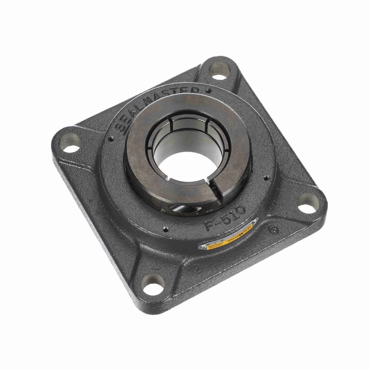 Sealmaster Mounted Cast Iron Four Bolt Flange Ball Bearing - 52100 Bearing Steel, Black Oxided - Concentric Lock - Reduced Maintenance - Lubed for Life - BSF-32TH RMD