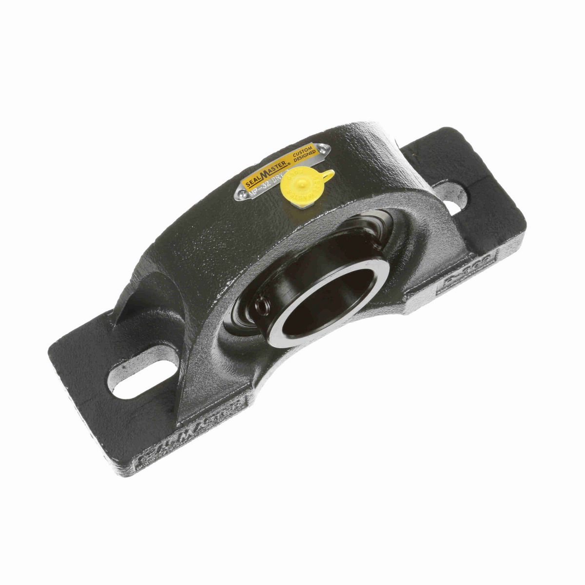 Sealmaster Mounted Cast Iron Two Bolt Pillow Block Ball Bearing - 52100 Bearing Steel, Black Oxided - Setscrew Lock - High Contamination - MP-32 DRT