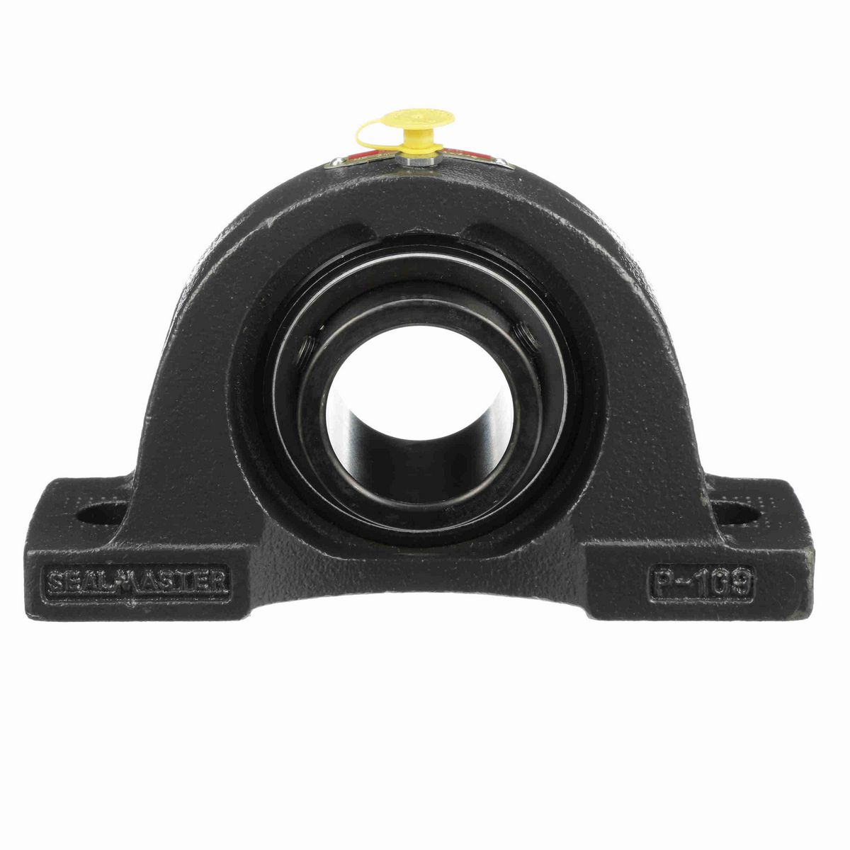 Sealmaster Mounted Cast Iron Two Bolt Pillow Block Ball Bearing - 52100 Bearing Steel, Black Oxided - Setscrew Lock - NP-30