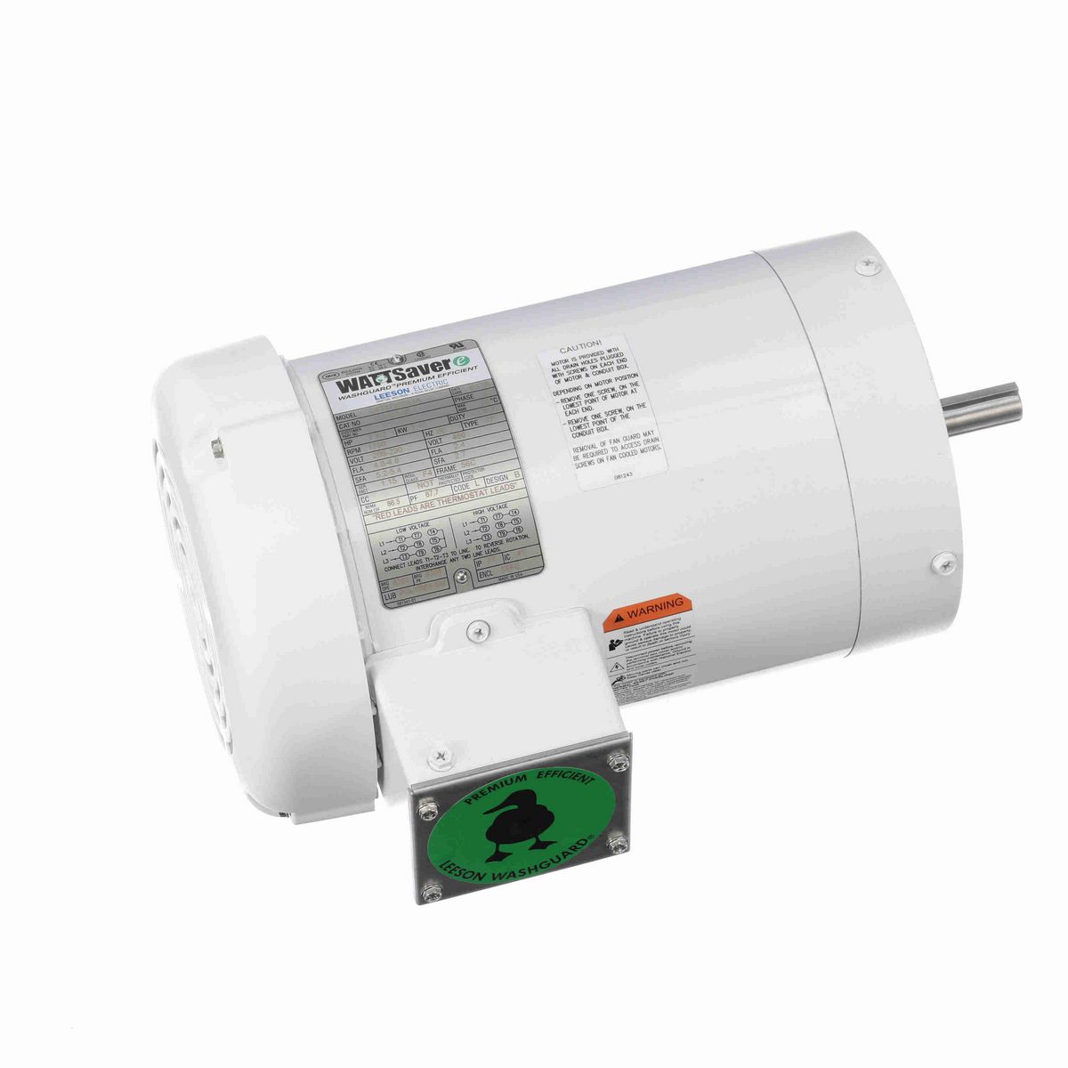 LEESON White Duck™ General Purpose Motor, 1.50 HP, 3 Ph, 60 Hz, 230/460 V, 1800 RPM, 56C Frame, TEFC - 119469.00