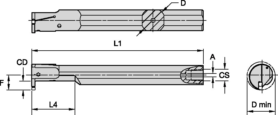 Grooving, and Cut-Off Kennametal Beyond Evolution - Integral Boring Bar - Through Coolant - Inch [5954293]