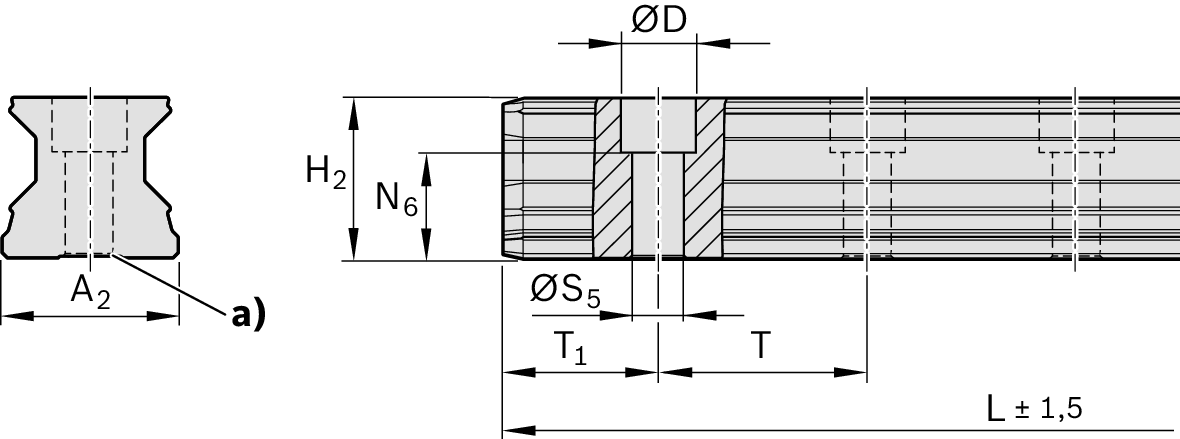Роликовая направляющая устойчивая к коррозии с покрытием Resist CRII Bosch Rexroth RSA-065-SNS-H-MA-AK [R184561341]