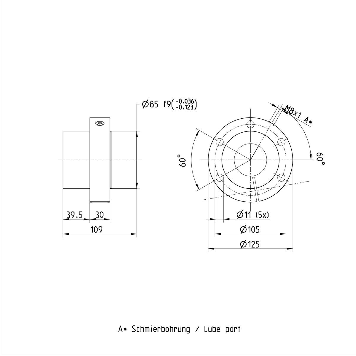 Одинарная гайка с регулируемым предварительным натягом Bosch Rexroth SEM-E-S 50X40RX6,5-2 [R151259014]