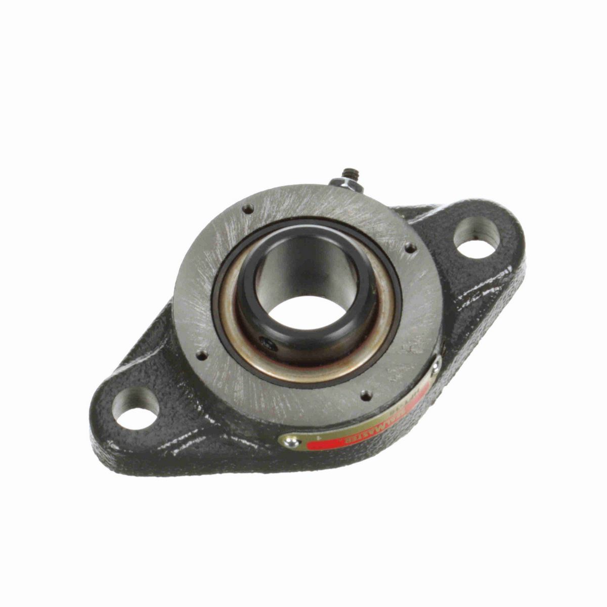 Sealmaster Mounted Cast Iron Two Bolt Flange Ball Bearing - 52100 Bearing Steel, Black Oxided - Setscrew Lock - HFT-16