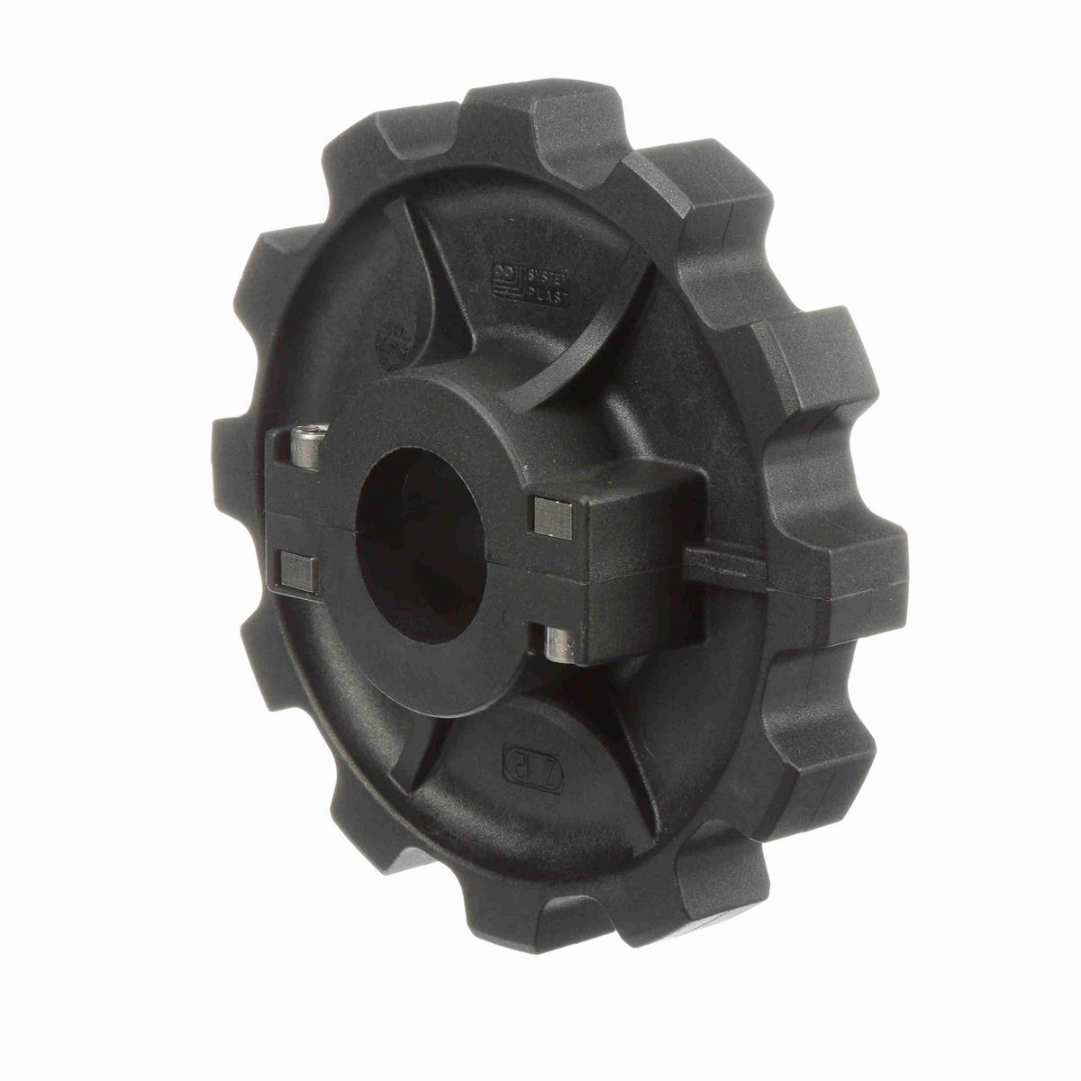 System Plast 882 Series Split Molded Sprocket with 12 Teeth, a 1-1/2in Round Shaft-Ready Bore and Setscrew - 882-12R1.5-DS-SS