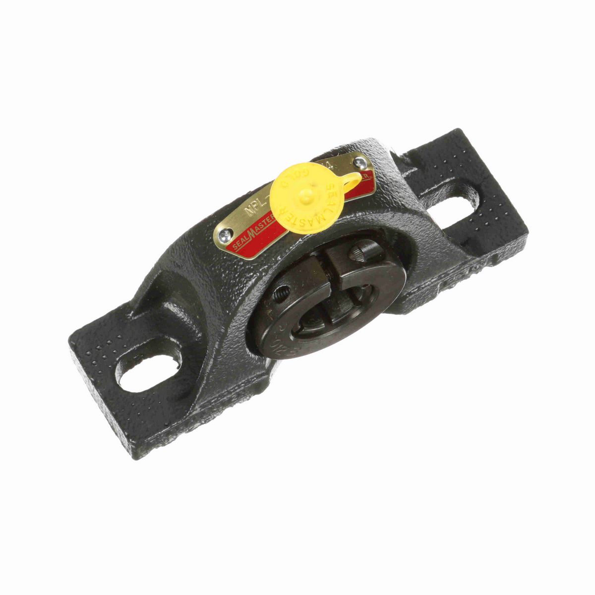 Sealmaster Mounted Cast Iron Two Bolt Low Base Pillow Block Ball Bearing - 52100 Bearing Steel, Black Oxided - Concentric Lock - NPL-12T