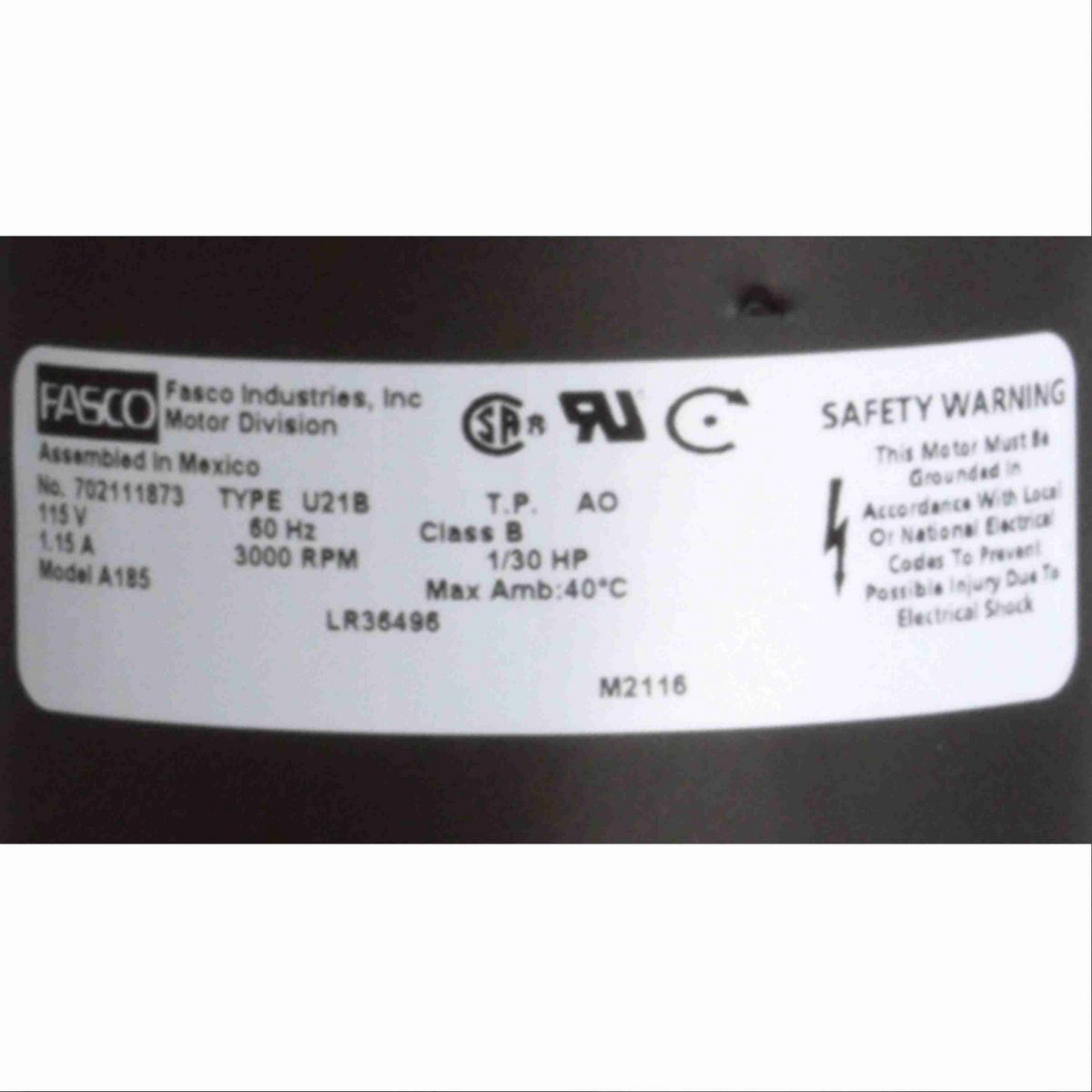 FASCO Round Outlet Shaded Pole OEM Replacement Draft Inducer Blower, 115 Volts, Flange: No - A185