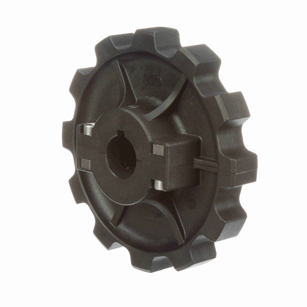 System Plast 882 Series Split Molded Sprocket with 12 Teeth, a 1in Round Shaft-Ready Bore and Setscrew - 882-12R1-DS-SS