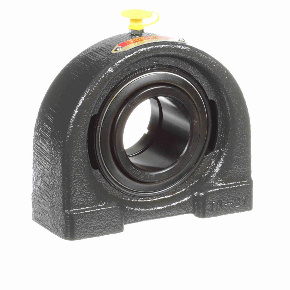 Sealmaster Mounted Cast Iron Tapped Base Pillow Block Ball Bearing - 52100 Bearing Steel, Black Oxided - Concentric Lock - TB-28T