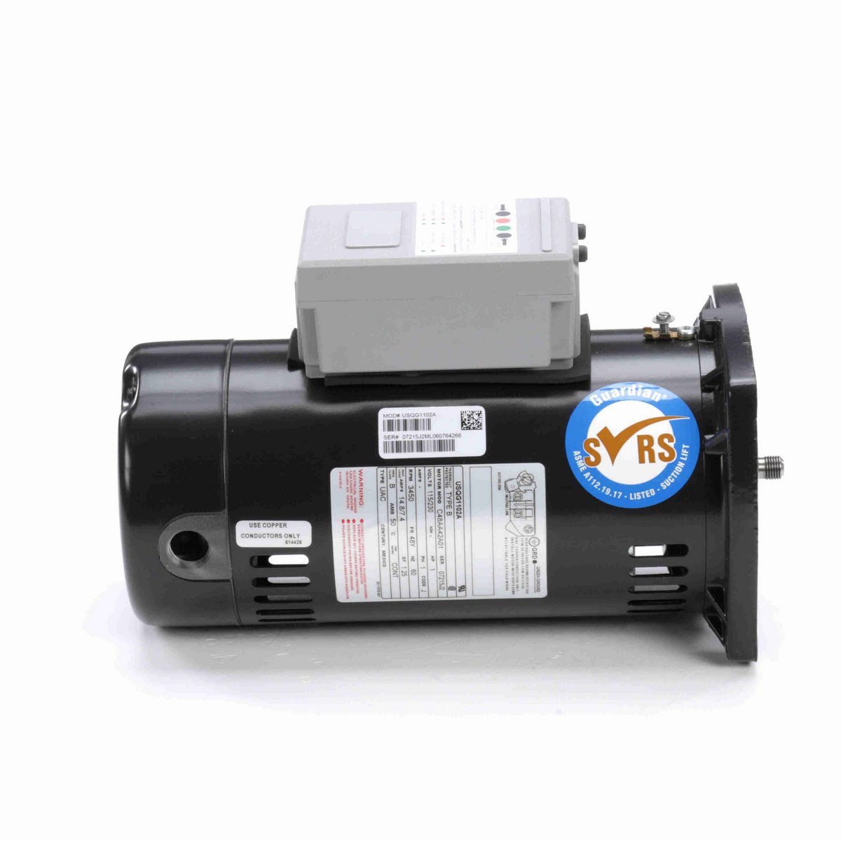 Century Guardian ® Motors Pool Pump Motor, 1 HP, 1 Ph, 60 Hz, 230/115 V, 3600 RPM, 48Y Frame, ODP - USQG1102A