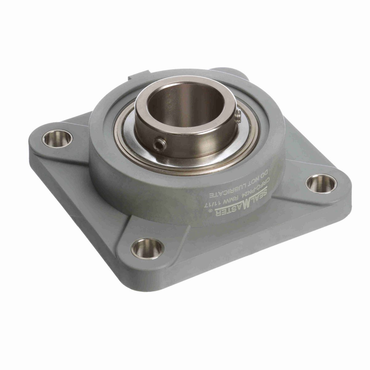 Sealmaster Mounted Composite Four Bolt Flange Ball Bearing - 52100 Bearing Steel, Phosphorus Nickel Coated - Setscrew Lock - Corrosion Resistant - Reduced Maintenance - Lubed for Life - CRFC-PN24 RMW
