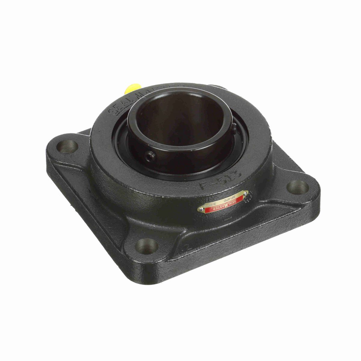 Sealmaster Mounted Cast Iron Four Bolt Flange Ball Bearing - 52100 Bearing Steel, Black Oxided - Setscrew Lock - SF-47C
