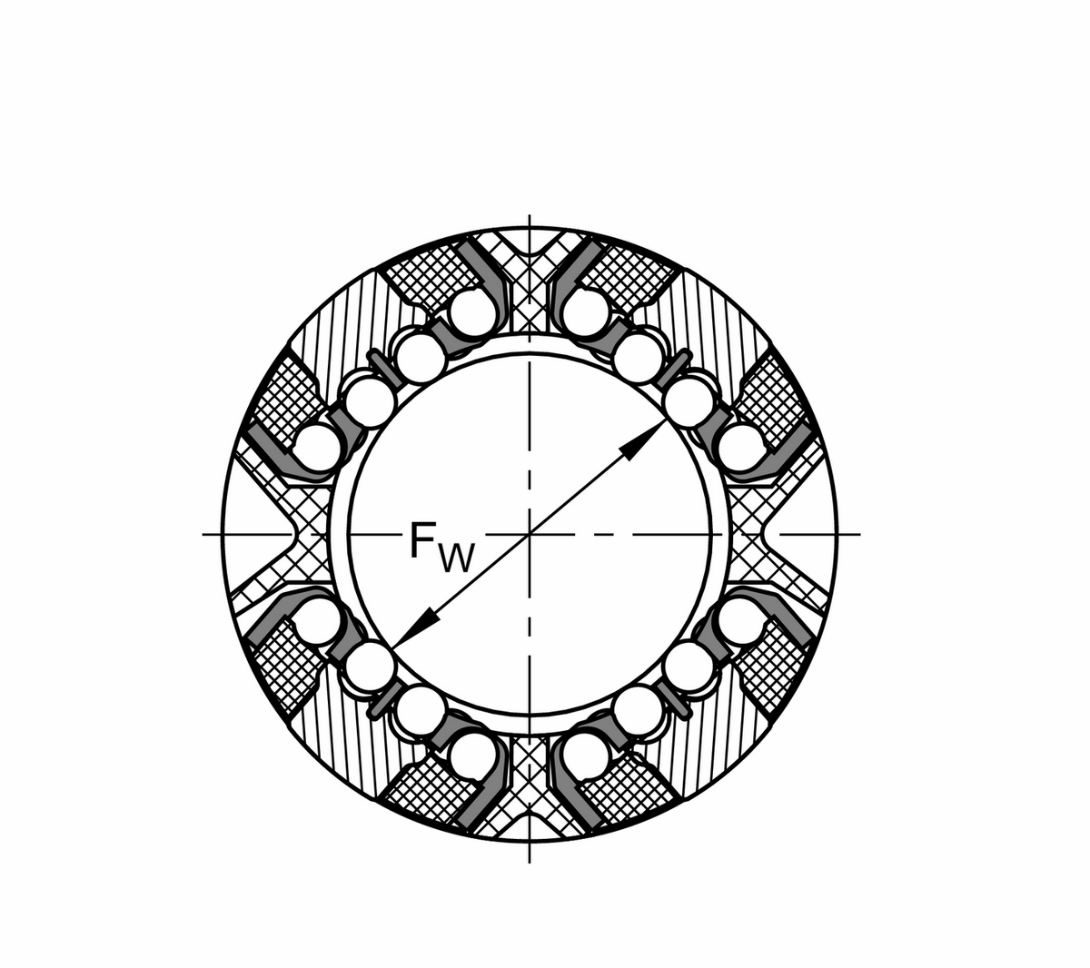 Шарикоподшипник для линейного перемещения INA KS40-PP