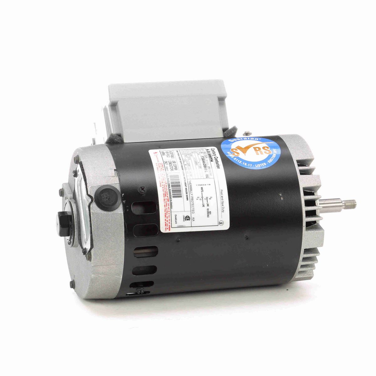 Century Guardian ® Motors Pool Pump Motor, 2.0 HP, 1 Ph, 60 Hz, 230 V, 3600 RPM, X56J Frame, DP - BG130A