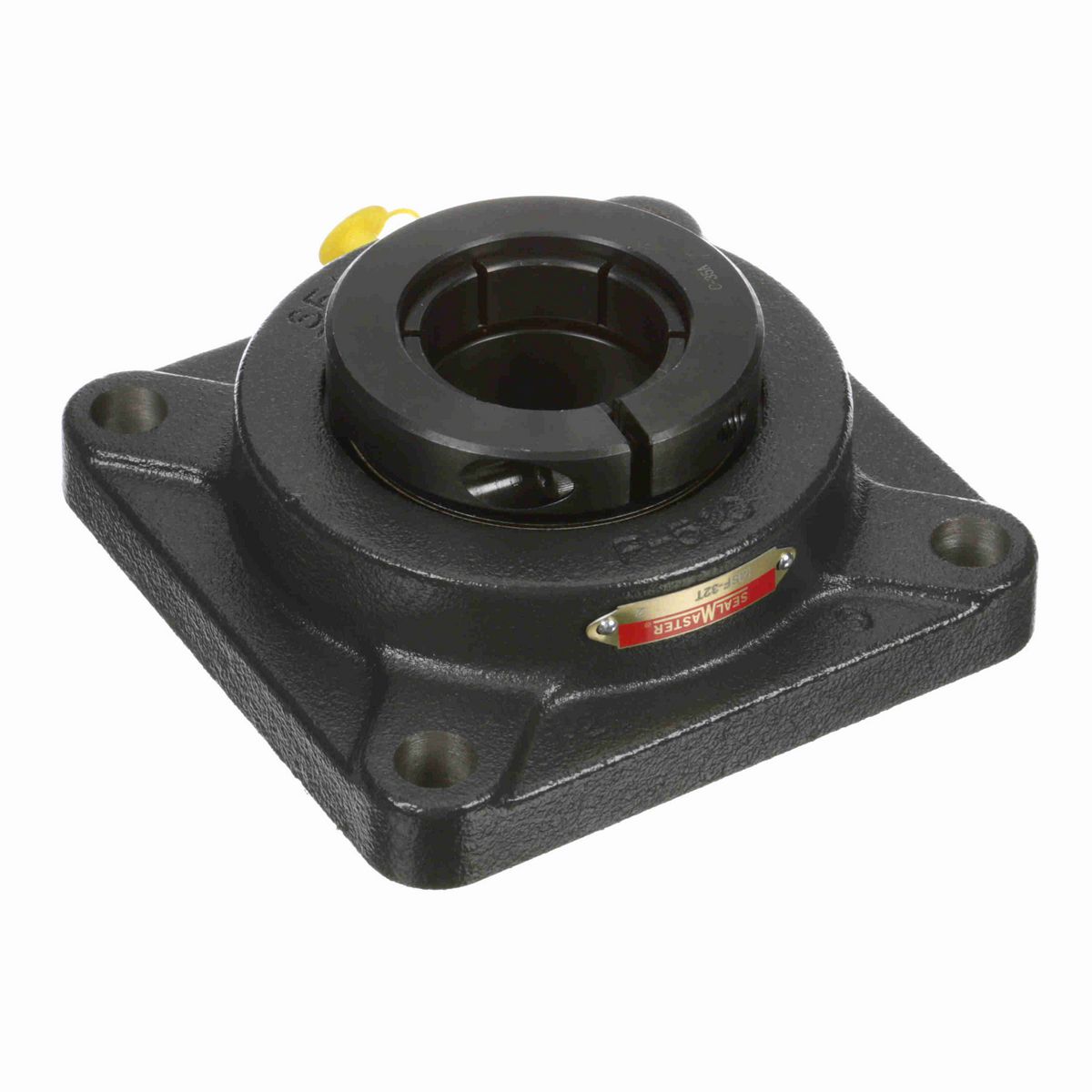 Sealmaster Mounted Cast Iron Four Bolt Flange Ball Bearing - 52100 Bearing Steel, Black Oxided - Concentric Lock - MSF-32T