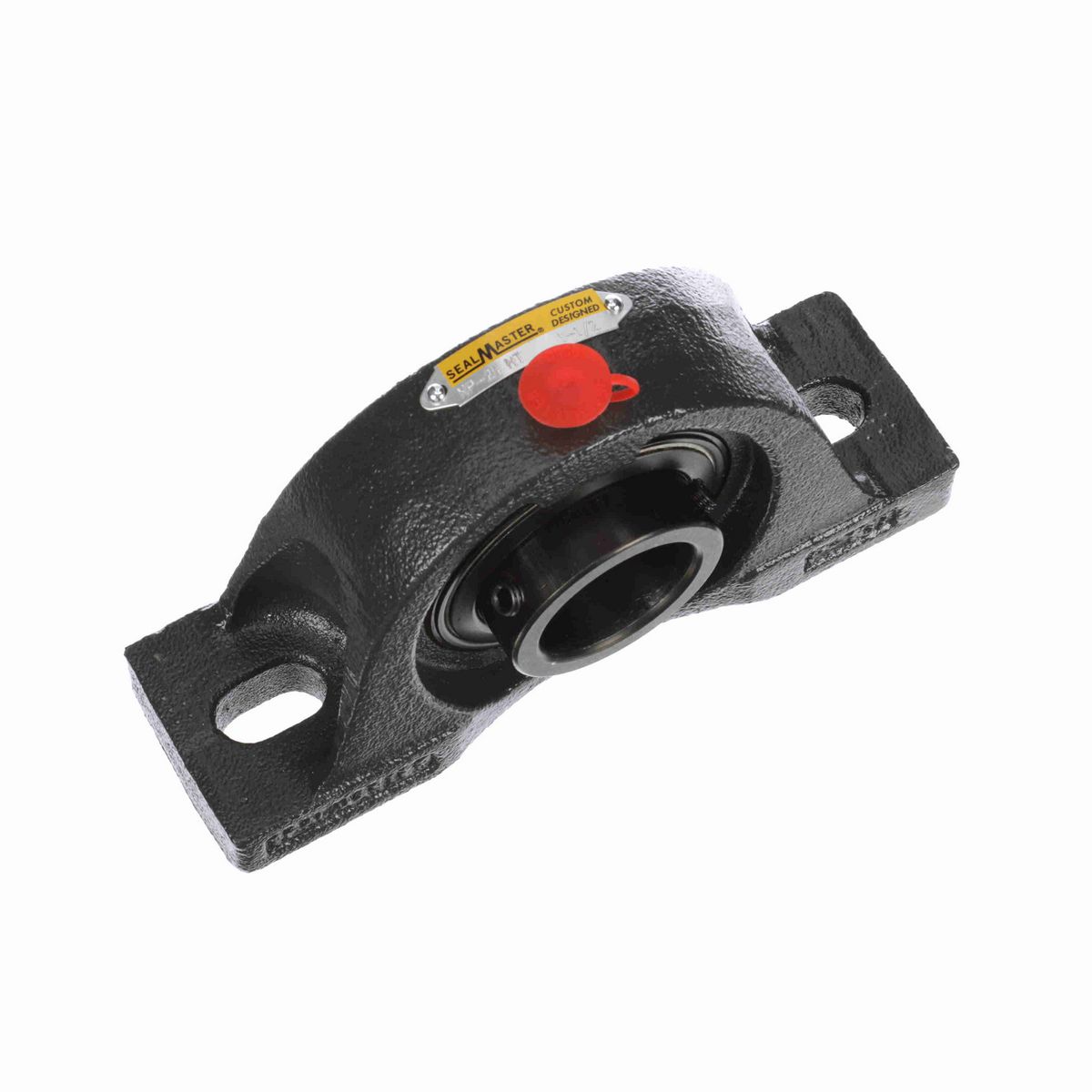 Sealmaster Mounted Cast Iron Two Bolt Pillow Block Ball Bearing - 52100 Bearing Steel, Black Oxided - Setscrew Lock - High Temperature - NP-24 HT