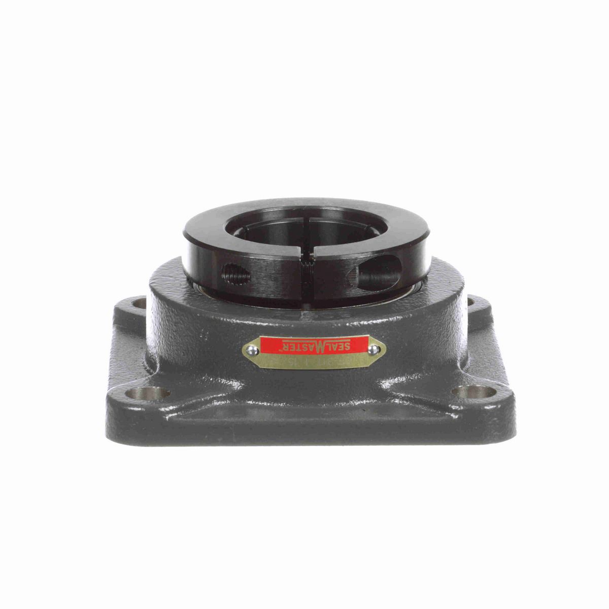 Sealmaster Mounted Cast Iron Four Bolt Flange Ball Bearing - 52100 Bearing Steel, Black Oxided - Concentric Lock - SF-31T