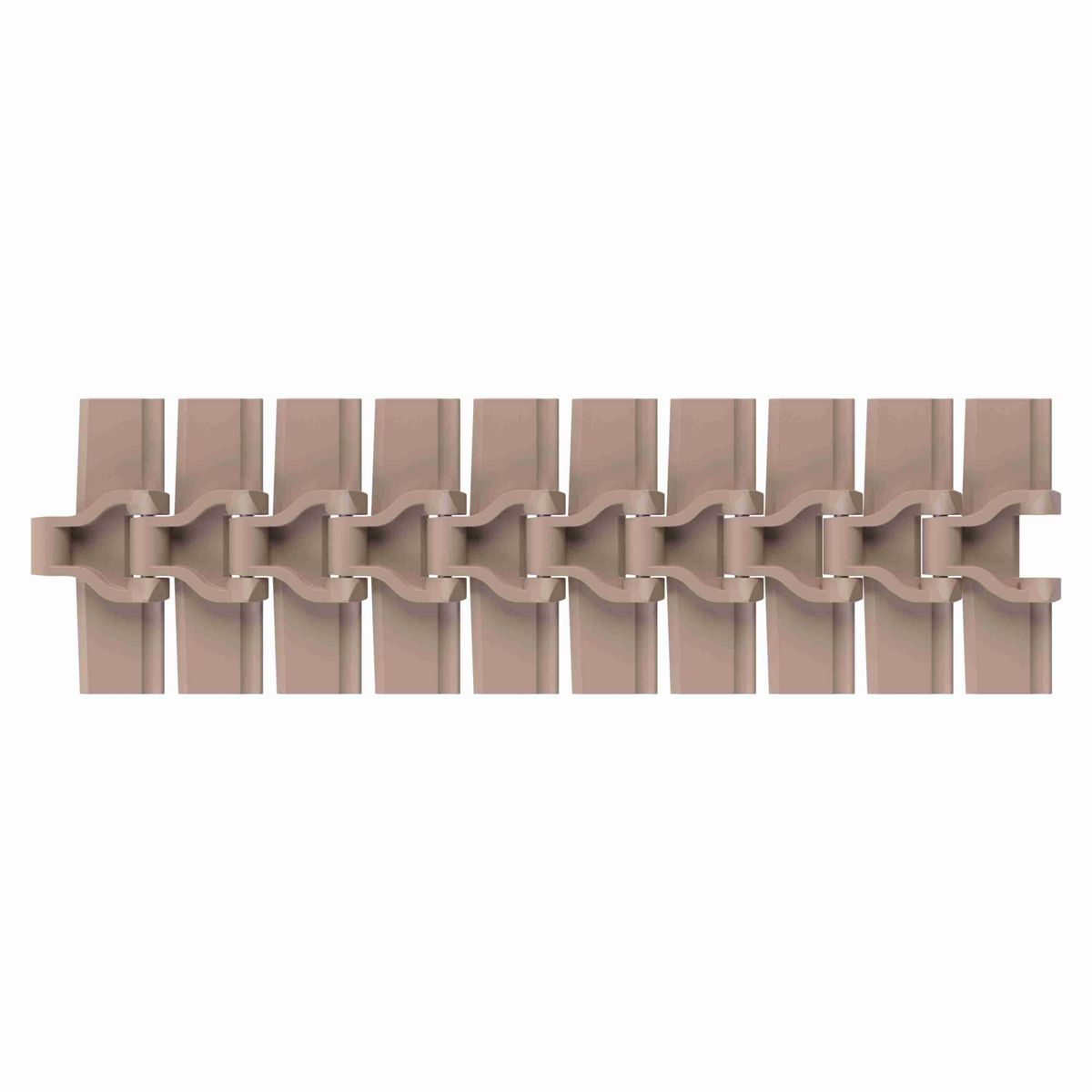 Rexnord 880B Side-flexing Solid Top, Material: Tan Low Friction, Width: 4.5in, Pitch: 1.5in - LF880K4-1/2