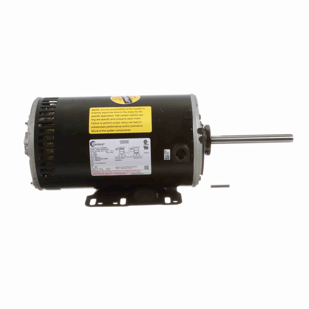 Century JuggerNaut® Condenser Fan Motor, 1&0.75 HP, 3 Ph, 60 Hz, 208-230/460&190/380 V, 900 RPM, 56HZ Frame, OPAO - H1053RBV1