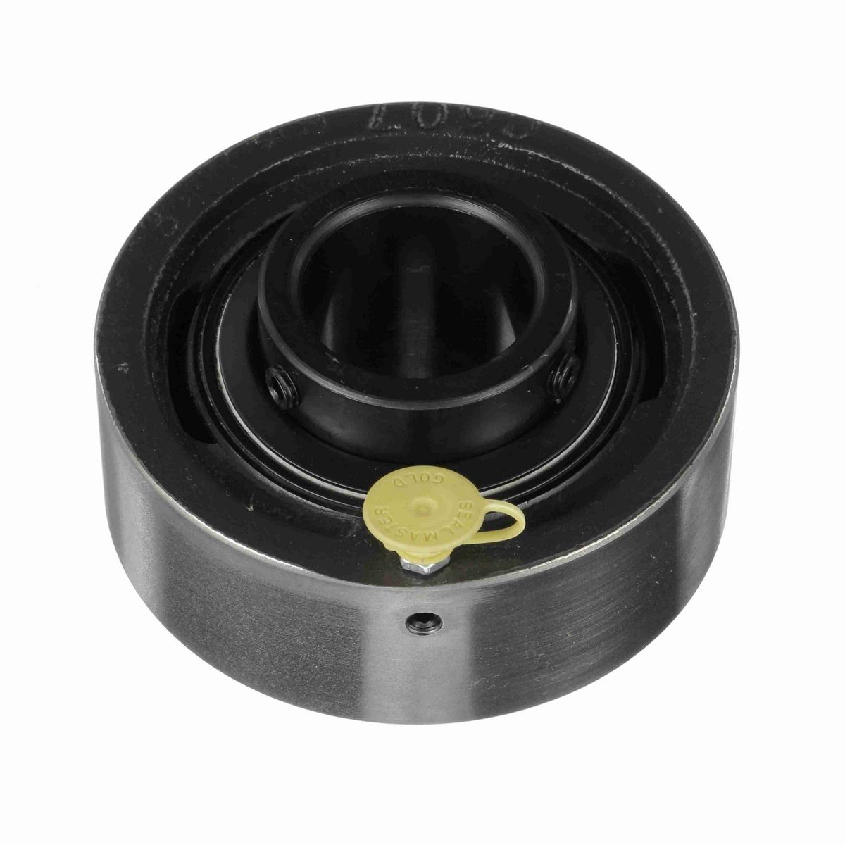 Sealmaster Mounted Cast Iron Cylindrical Cartridge Ball Bearing - 52100 Bearing Steel, Black Oxided - Setscrew Lock - SC-24