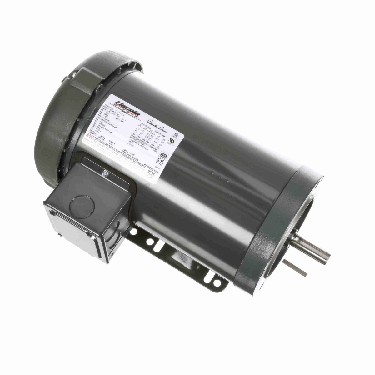 LEESON General Purpose Motor, 1.50 & 1.50 HP, 3 Ph, 60 & 50 Hz, 230/460 & 190-208/380-415 V, 1800 & 1500 RPM, 56HC Frame, TEFC - LM34170