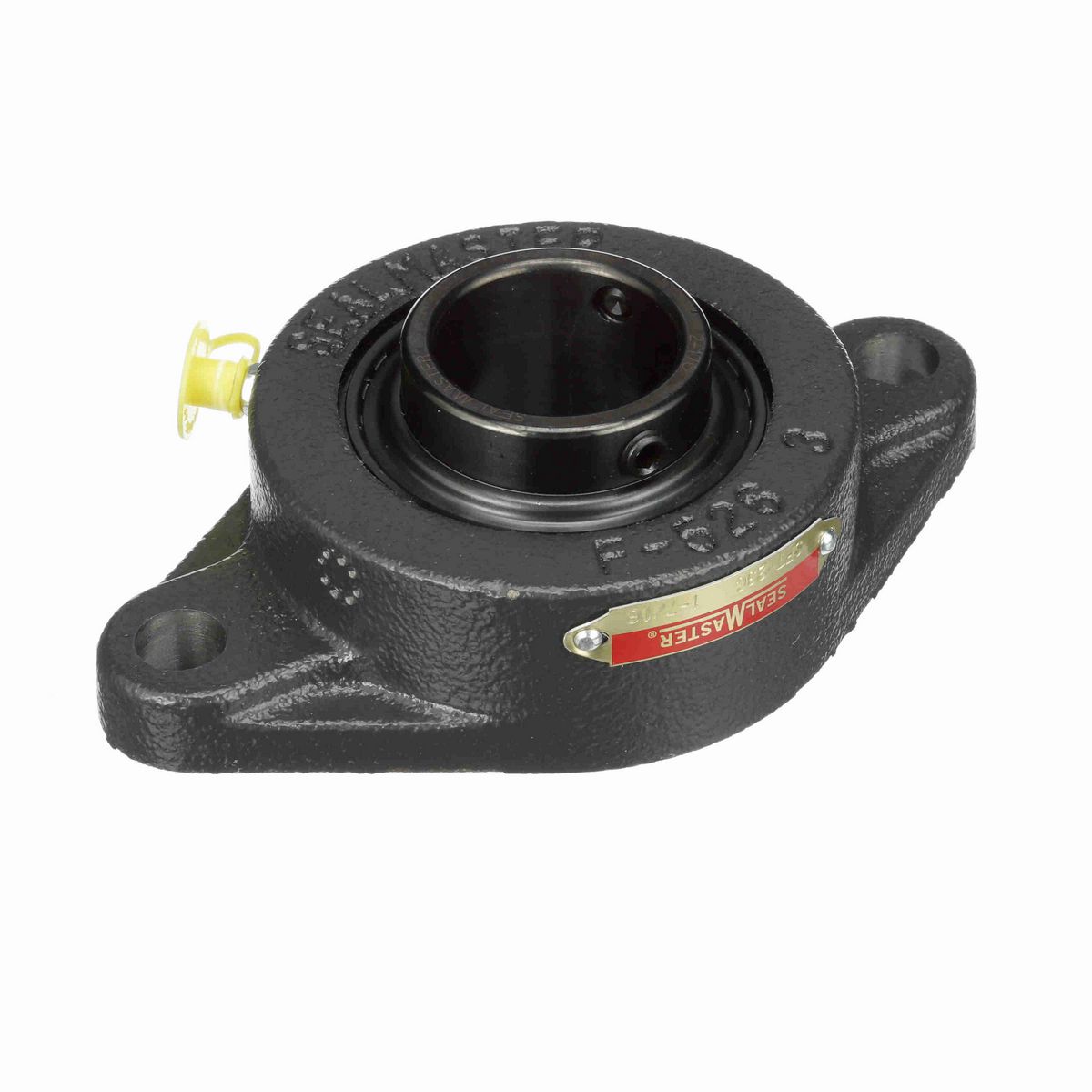 Sealmaster Mounted Cast Iron Two Bolt Flange Ball Bearing - 52100 Bearing Steel, Black Oxided - Setscrew Lock - SFT-23C