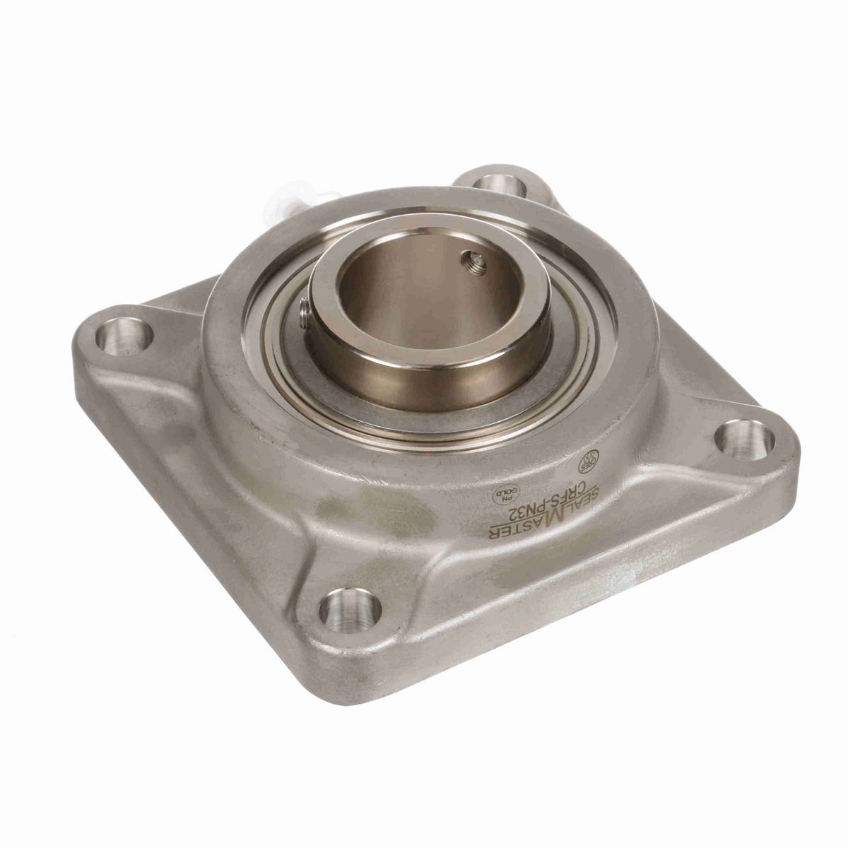 Sealmaster Mounted Stainless Steel Four Bolt Flange Ball Bearing - 52100 Bearing Steel, Phosphorus Nickel Coated - Setscrew Lock - Corrosion Resistant - CRFS-PN32